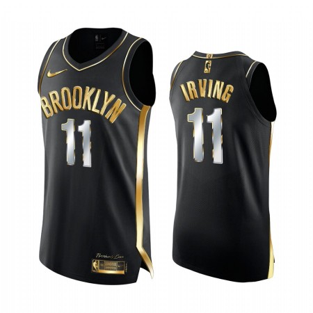 Maglia NBA Brooklyn Nets Kyrie Irving 11 2020-21 Nero Golden Edition Swingman - Uomo